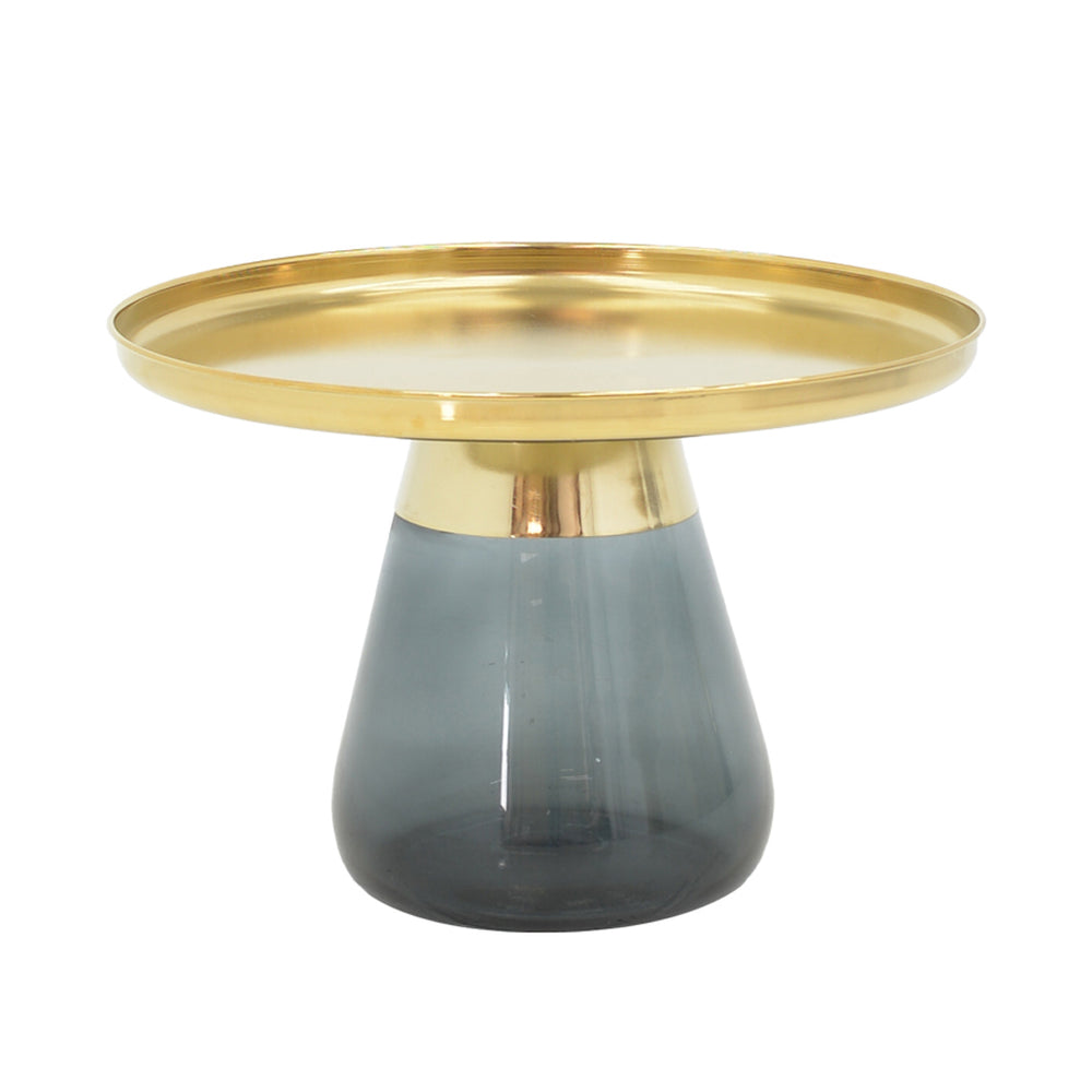 Kunlo Gold Chrome And Black Glass Coffee Table (60 cm)