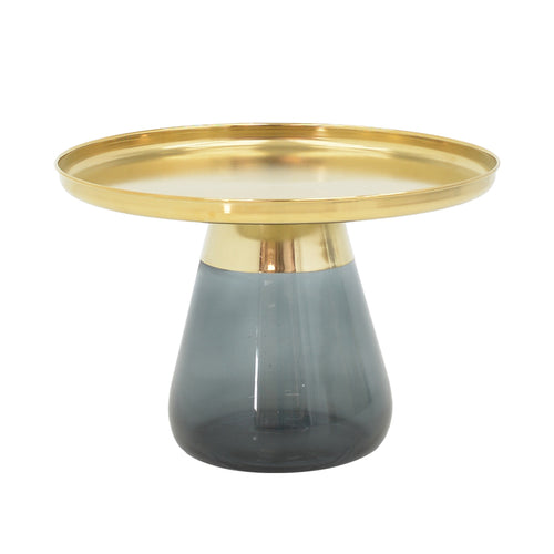Kunlo Gold Chrome And Black Glass Coffee Table (60 cm)