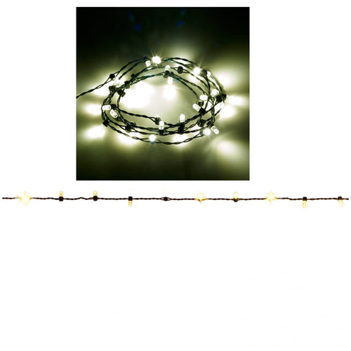 White Steady Battery Lights (168cm)