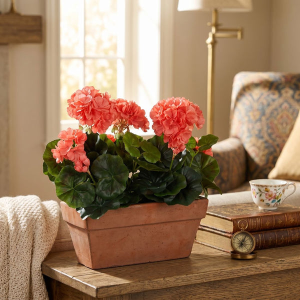 Artificial Geranium in Balcony Tray (40 cm)