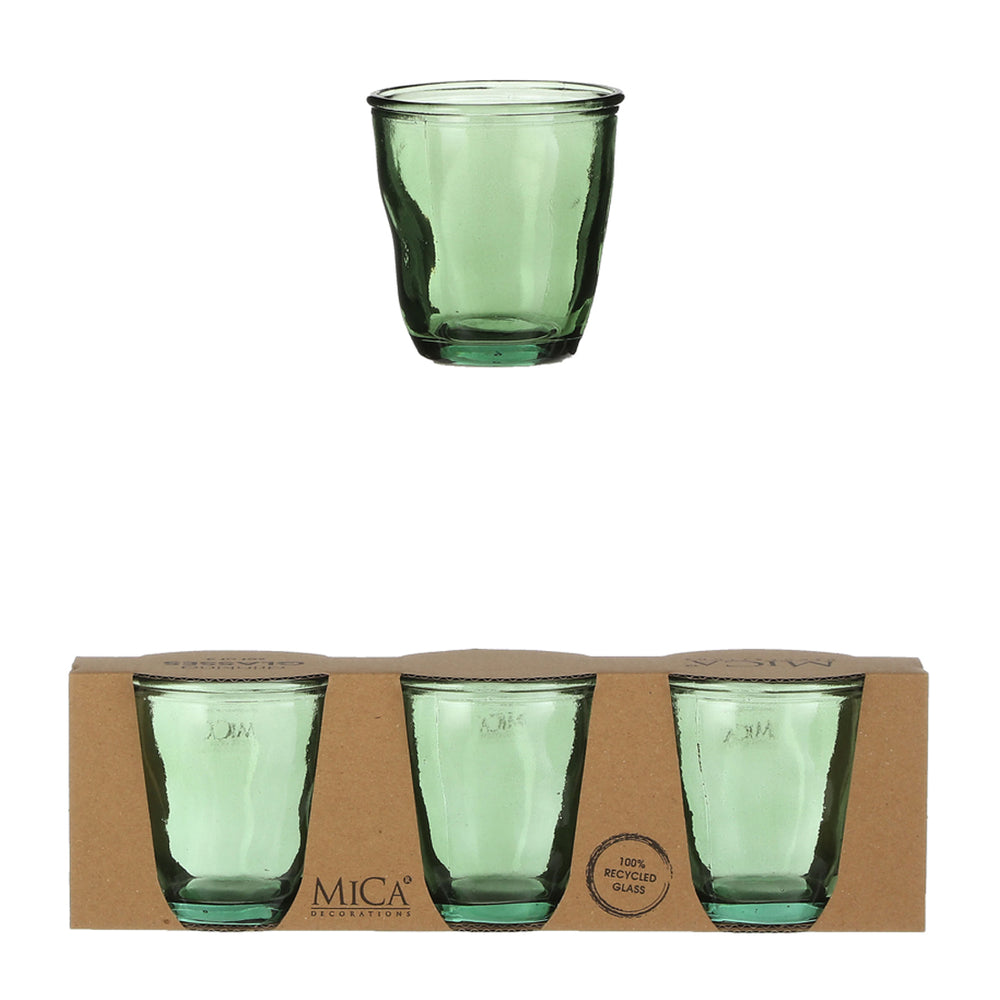 Green Juan Glass 3 Pcs (9 cm)