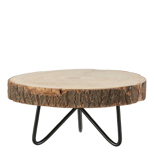 Pia side table round l. brown - h14xd29cm