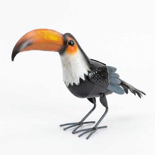 Black Metal Toucan Figurine - 30 x 11 x 25 cm