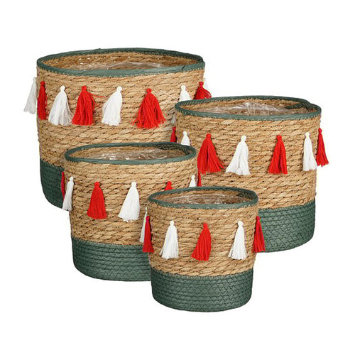 Green Dafni Round Basket (25 cm)