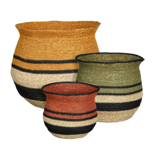 Yellow Stripes Basket (35 cm)