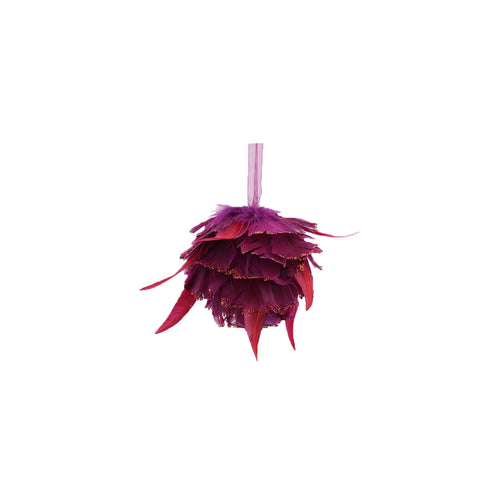Dark Red Feather Ball (11cm)