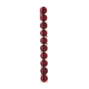 Unbreakable Dark Red Bauble Set (10 Pieces)