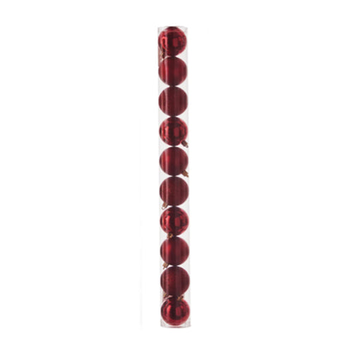 Unbreakable Dark Red Bauble Set (10 Pieces)