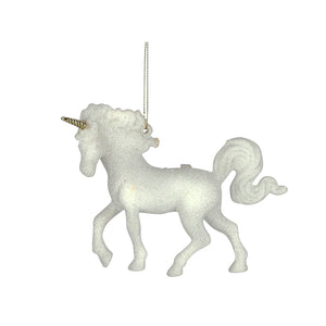 White Unicorn Ornament (14cm)