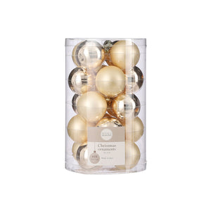Glass Bauble Set - Champagne (4cm, 20 Pieces)