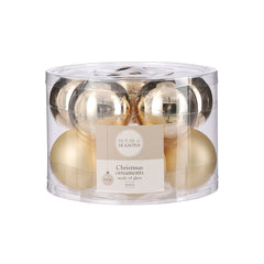 Glass Bauble Set - Champagne (6cm, 10 Pieces)
