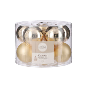 Glass Bauble Set - Champagne (6cm, 10 Pieces)