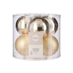 Glass Bauble Set - Champagne (8cm, 6 Pieces)
