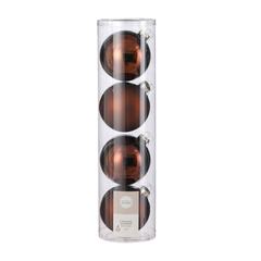 Glass Bauble Set - Brown (10cm, 4 Pieces)