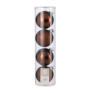 Glass Bauble Set - Brown (10cm, 4 Pieces)