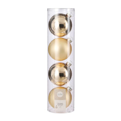 Glass Bauble Set - Champagne (10cm, 4 Pieces)