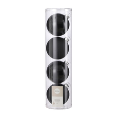 Glass Bauble Set - Black (10cm, 4 Pieces)