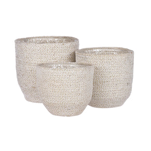 Meleze basket white h16xc16cm