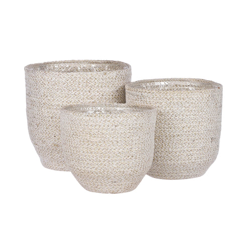 Meleze basket white h16xc16cm