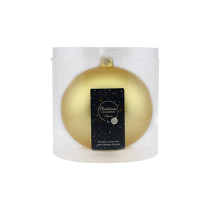 Matt Light Gold Glass Bauble (15cm)