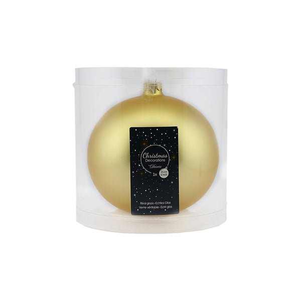 Matt Light Gold Glass Bauble (15cm)