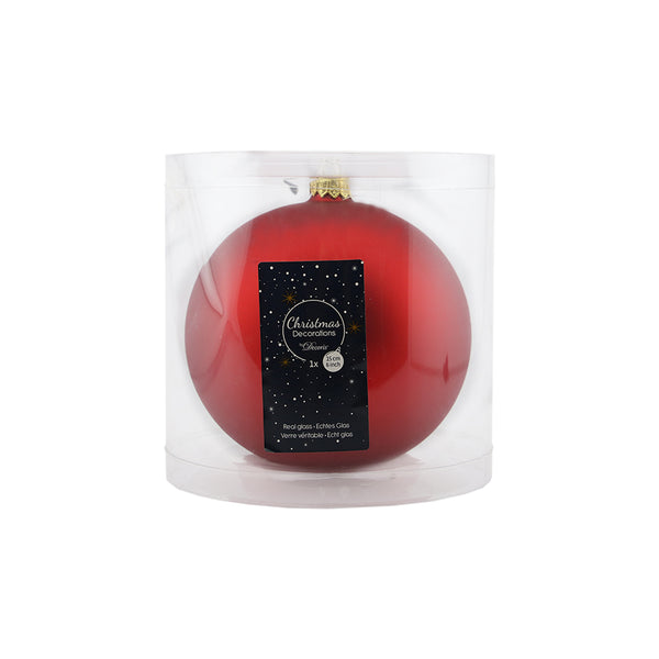 Matt Red Glass Bauble (15cm)