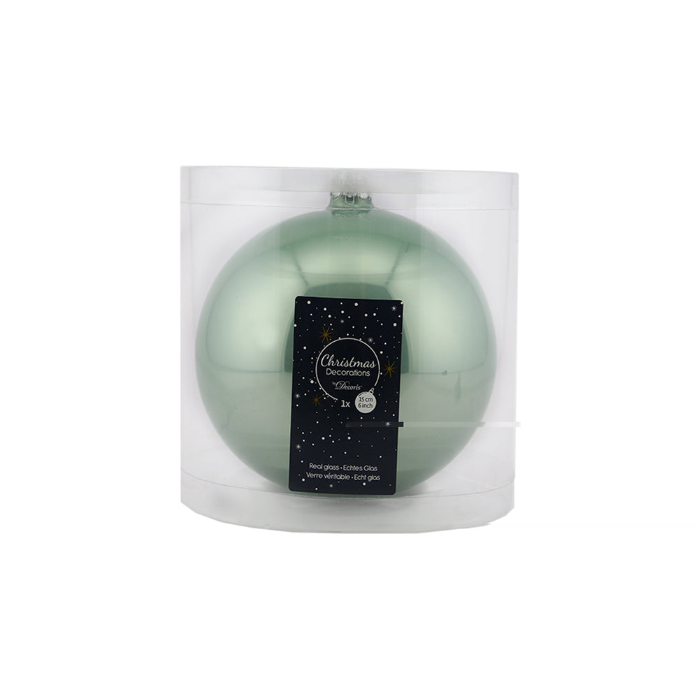 Plain Eucalyptus Glass Bauble (15cm)