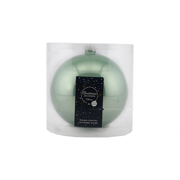 Plain Eucalyptus Glass Bauble (15cm)