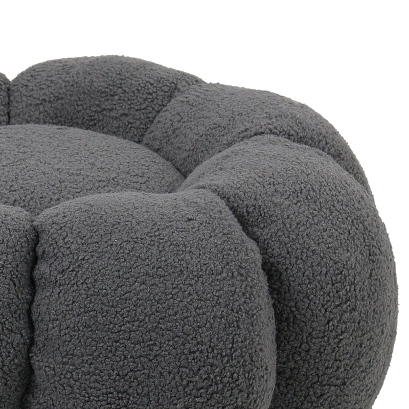Nester Grey Boucle Fabric Stool (60 cm)