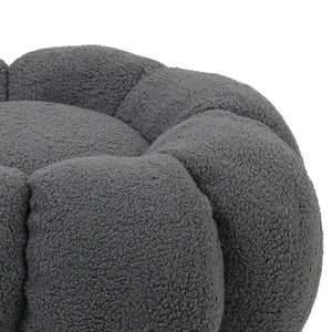 Nester Grey Boucle Fabric Stool (60 cm)