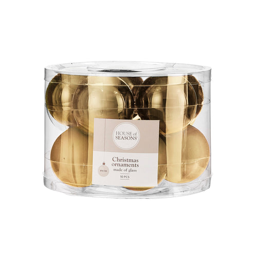 Glass Bauble Set - Gold (6cm, 10 Pieces)