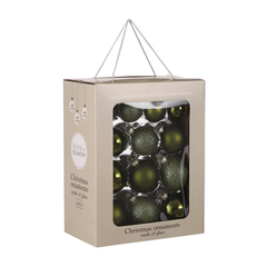 Bauble glass d. green 26 pcs