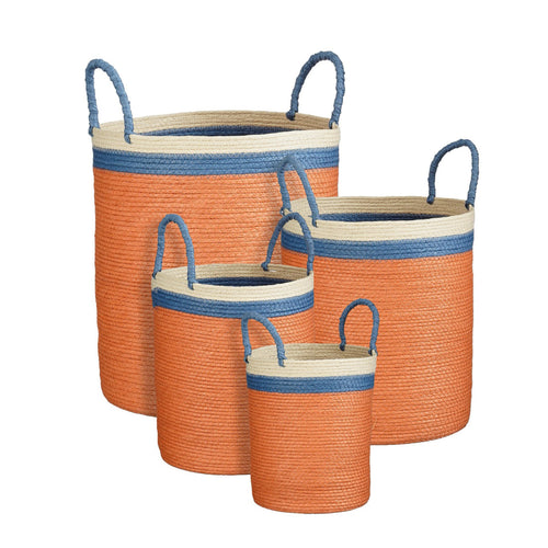 Christine Two-Tone Woven Orange Basket (42 cm)
