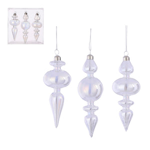 Iridescent Glass Drop 3pcs (17cm)