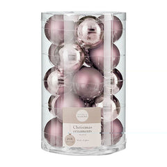 Mini Glass Bauble Set - Lilac (4cm, 20 Pieces)