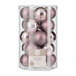 Mini Glass Bauble Set - Lilac (4cm, 20 Pieces)