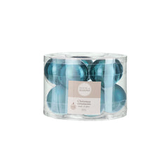 Bauble glass l. blue 10 pcs d6cm