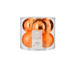 Bauble glass orange 6 pcs d8cm