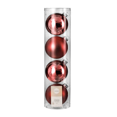 Bauble glass d.red 4 pcs d10cm