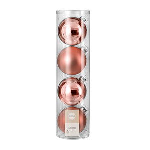 Bauble glass pink 4 pcs d10cm