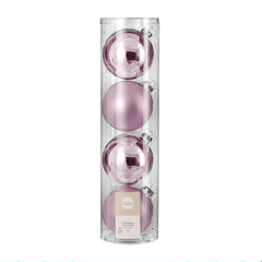 Glass Bauble Set - Lilac (10cm, 4 Pieces)