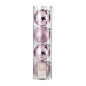 Glass Bauble Set - Lilac (10cm, 4 Pieces)