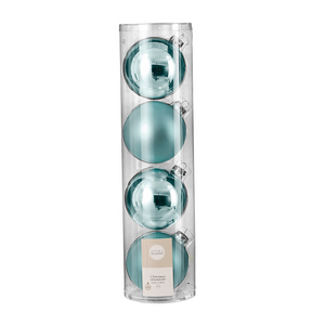 Bauble glass l. blue 4 pcs d10cm