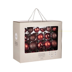Bauble glass d. red 42 pcs