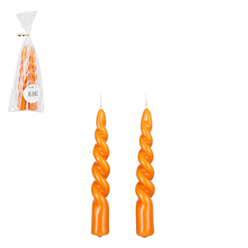 Orange Twist Candle 2pcs (15 cm)