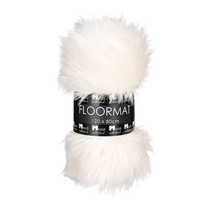 Off White Faux Fur Rug (120 cm)