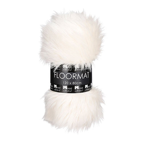 Off White Faux Fur Rug (120 cm)