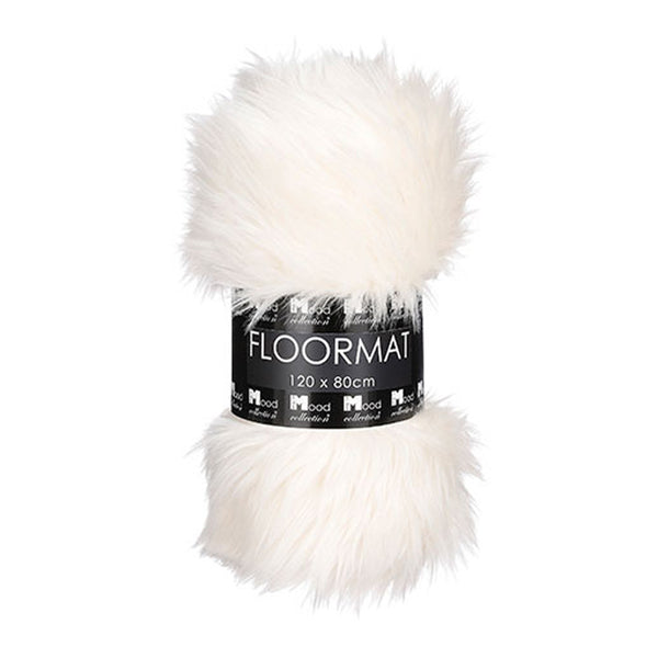 Off White Faux Fur Rug (120 cm)