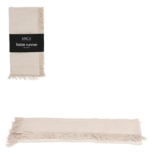 Villia tablerunner beige - l180xw45cm