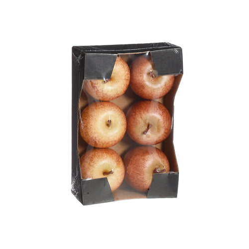 Brown Deco Apple 6pcs (6.5 cm)